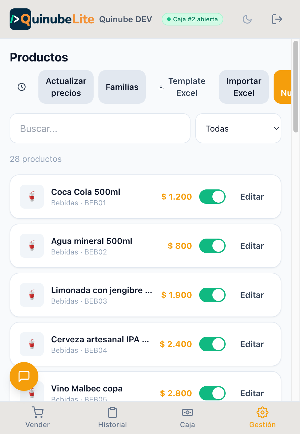 Catálogo de Productos