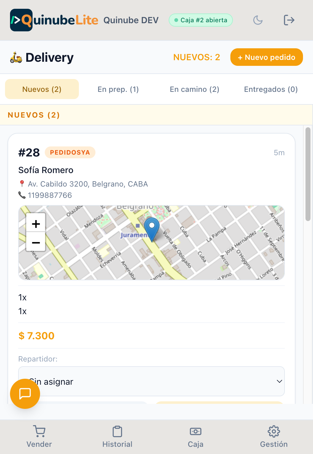 Delivery + Mapa
